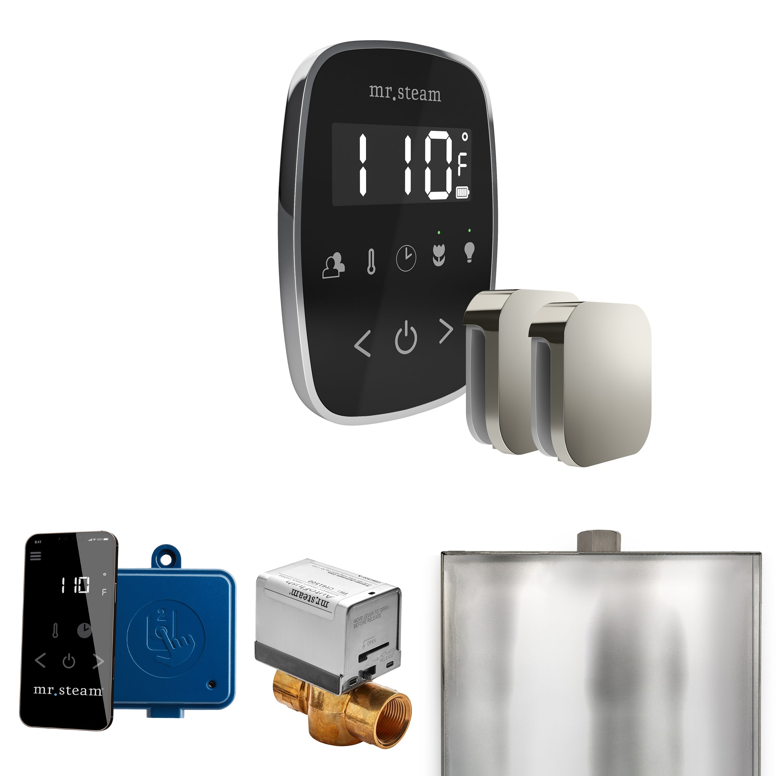 black - polished chrome control package