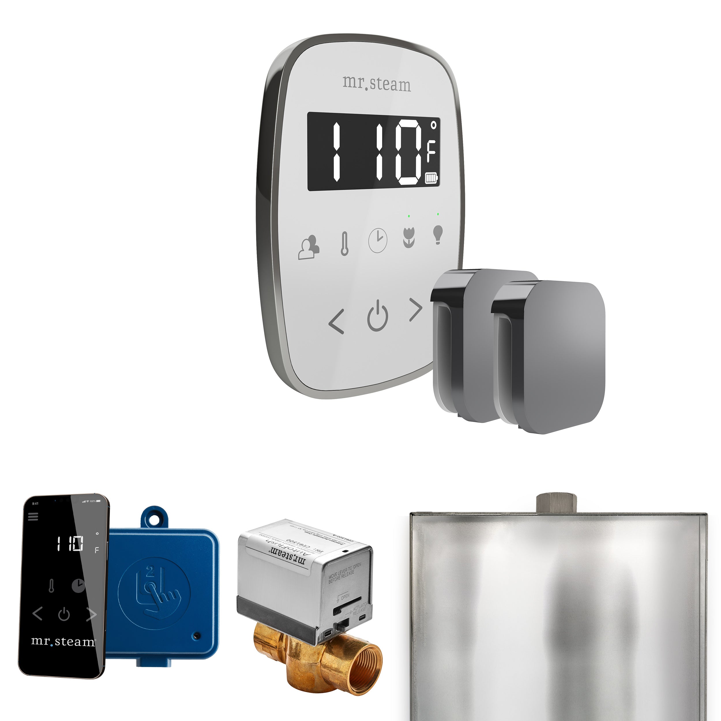 Mr Steam ButlerFlex Max Steam Shower Control Package with TempoFlex Control and Steamhead