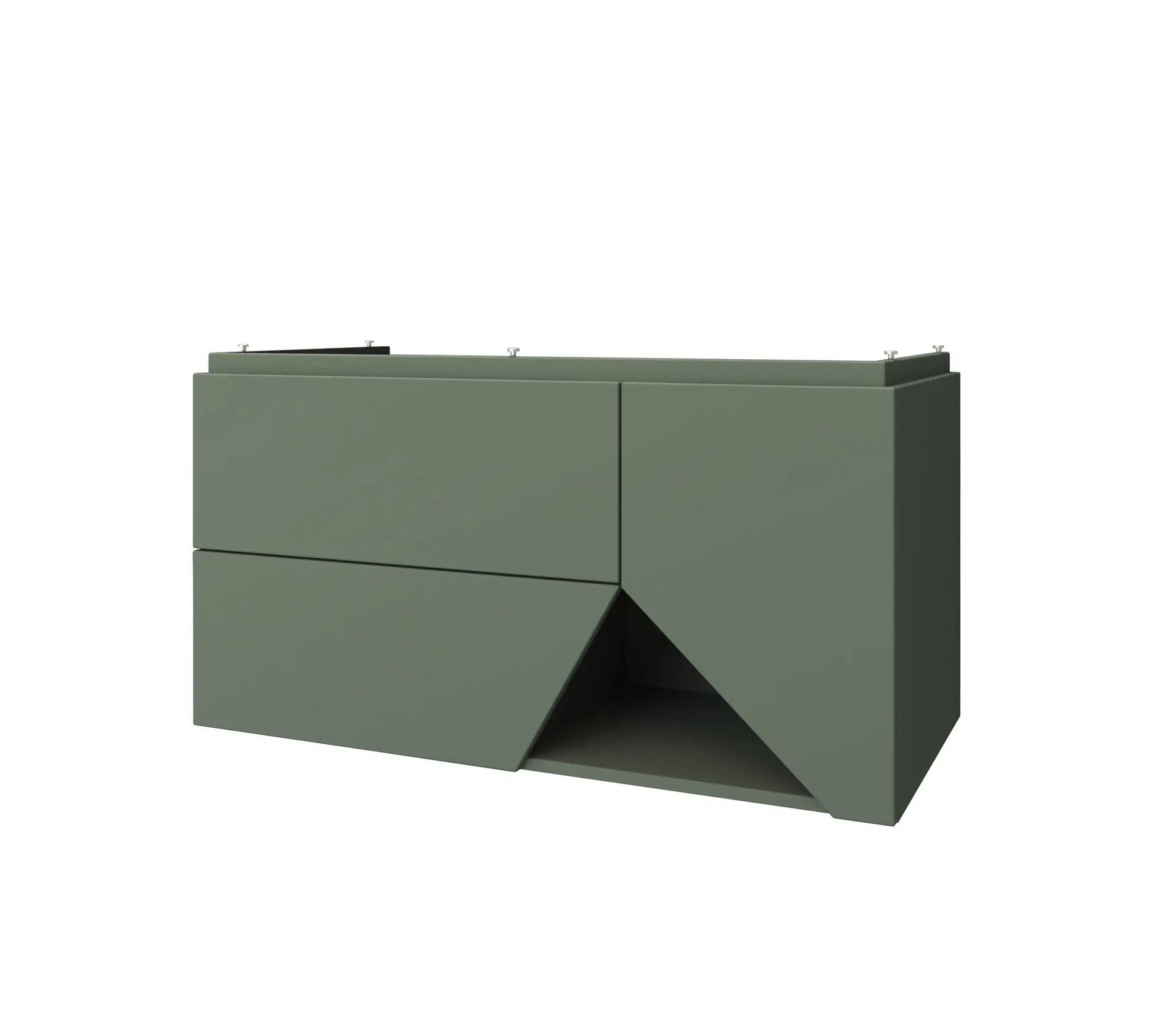 green matte vanity