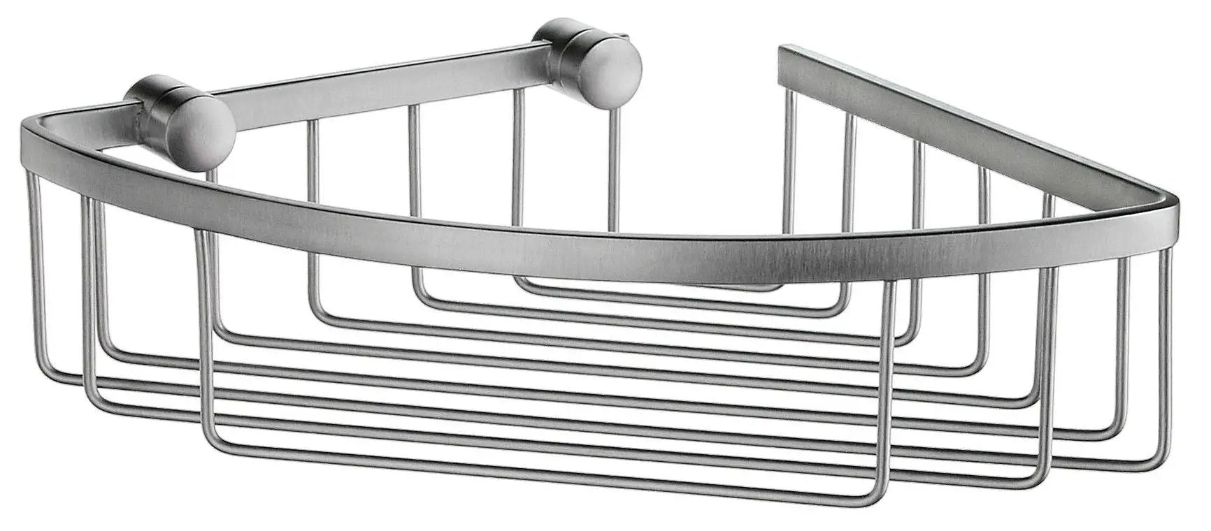 brushed chrome shower basket