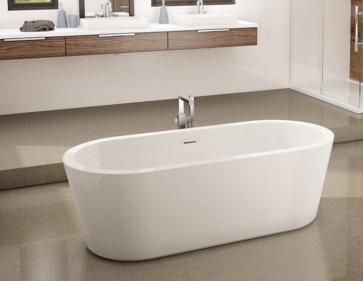 Fleurco Aria Stone 68.75 x" 31.25" x 21.25" Adagio Pro Freestanding Bathtub - White by Fleurco