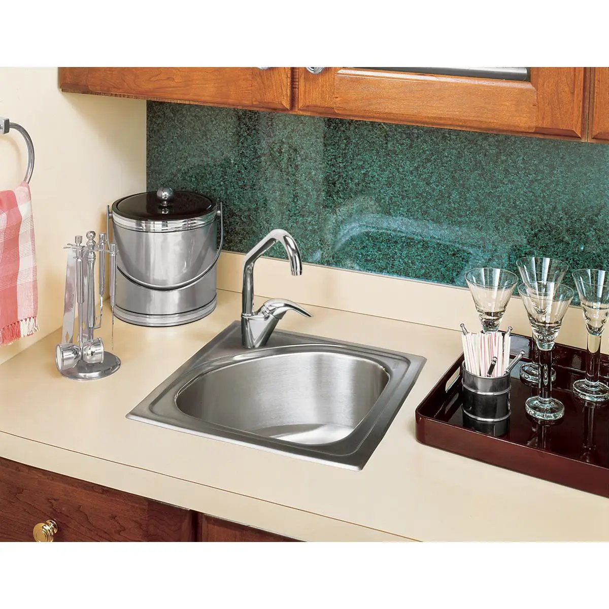 lustrous satin drop-in bar sink