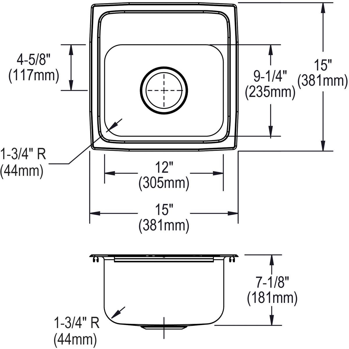 lustrous satin drop-in bar sink