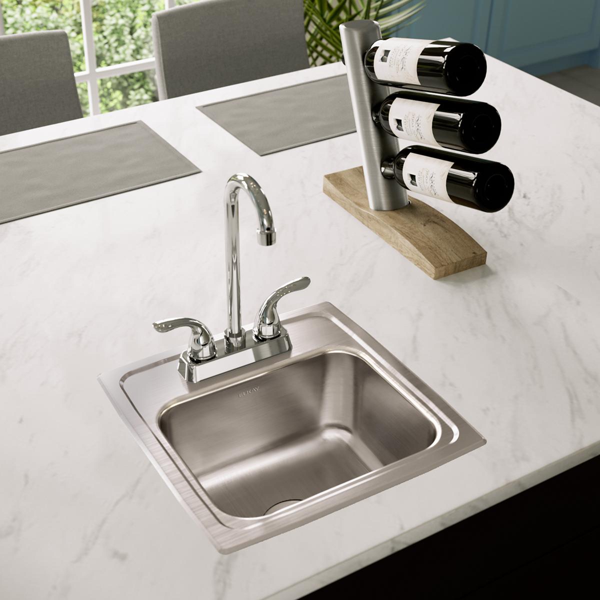 lustrous satin drop-in bar sink