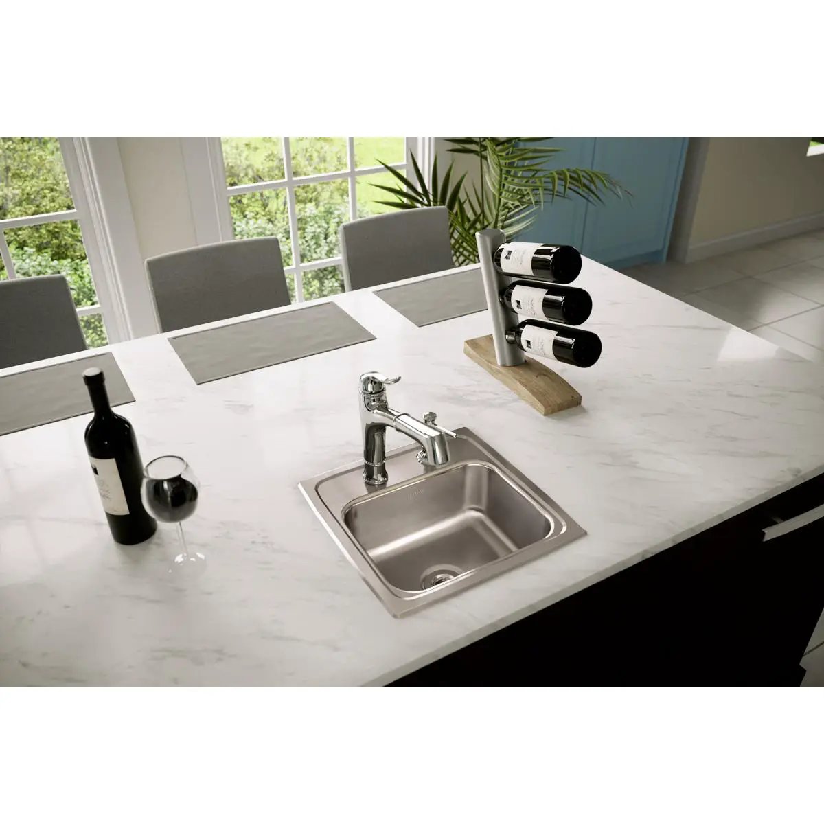 lustrous satin drop-in bar sink