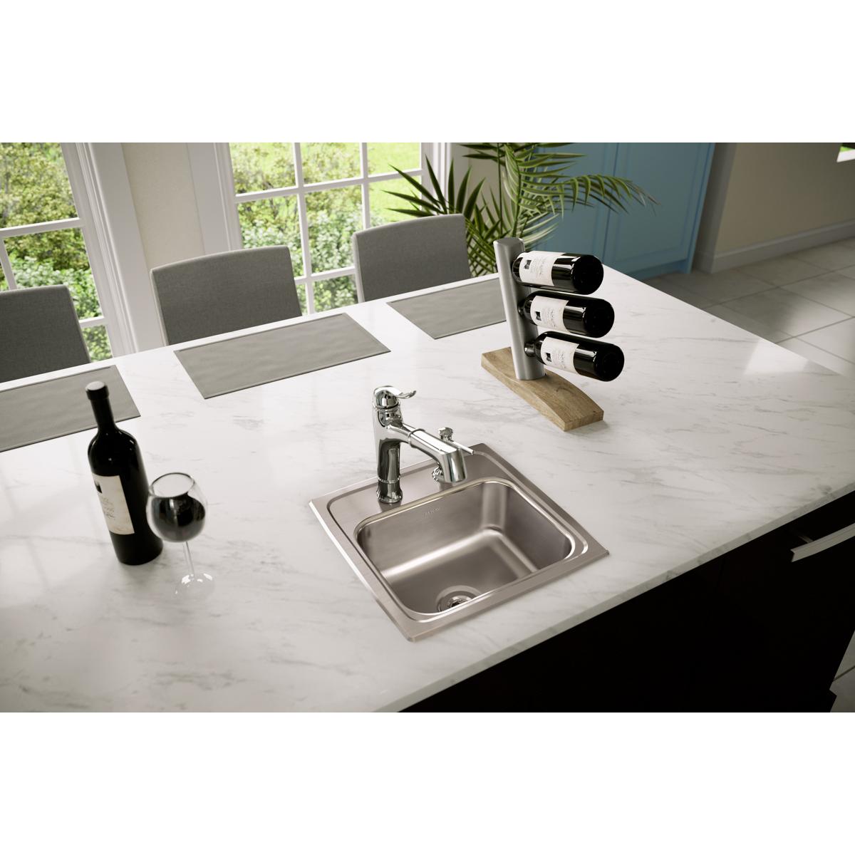 lustertone single bowl drop-in bar sink