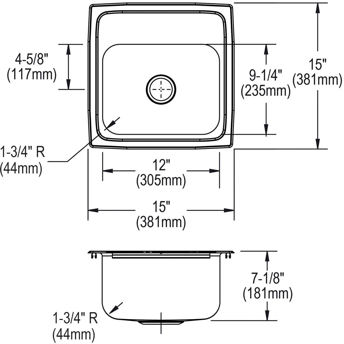 lustrous satin drop-in bar sink