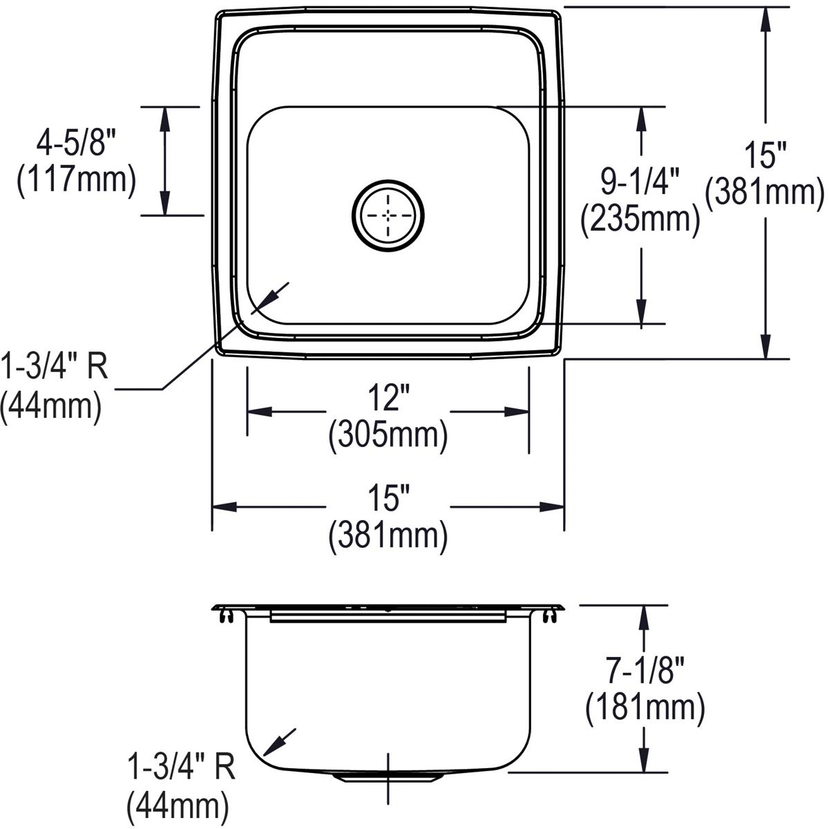lustrous satin drop-in bar sink