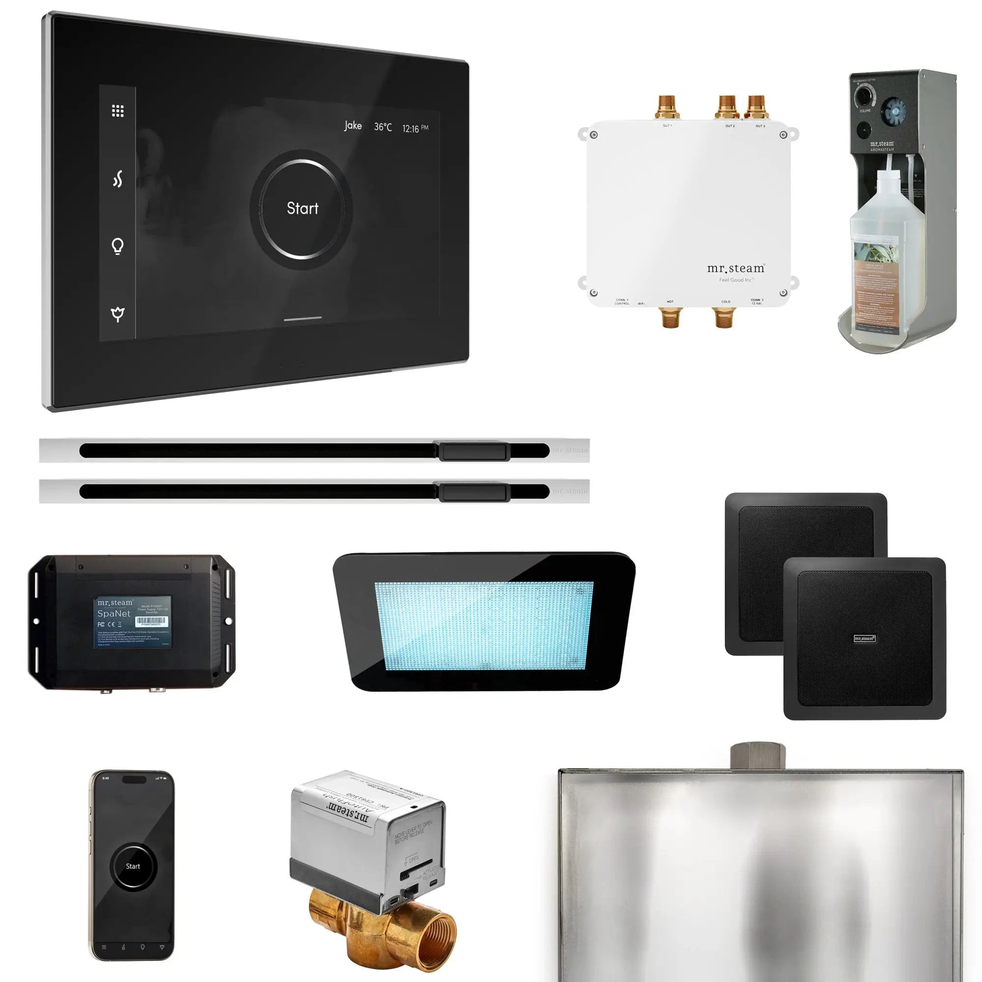 black - polished chrome control package