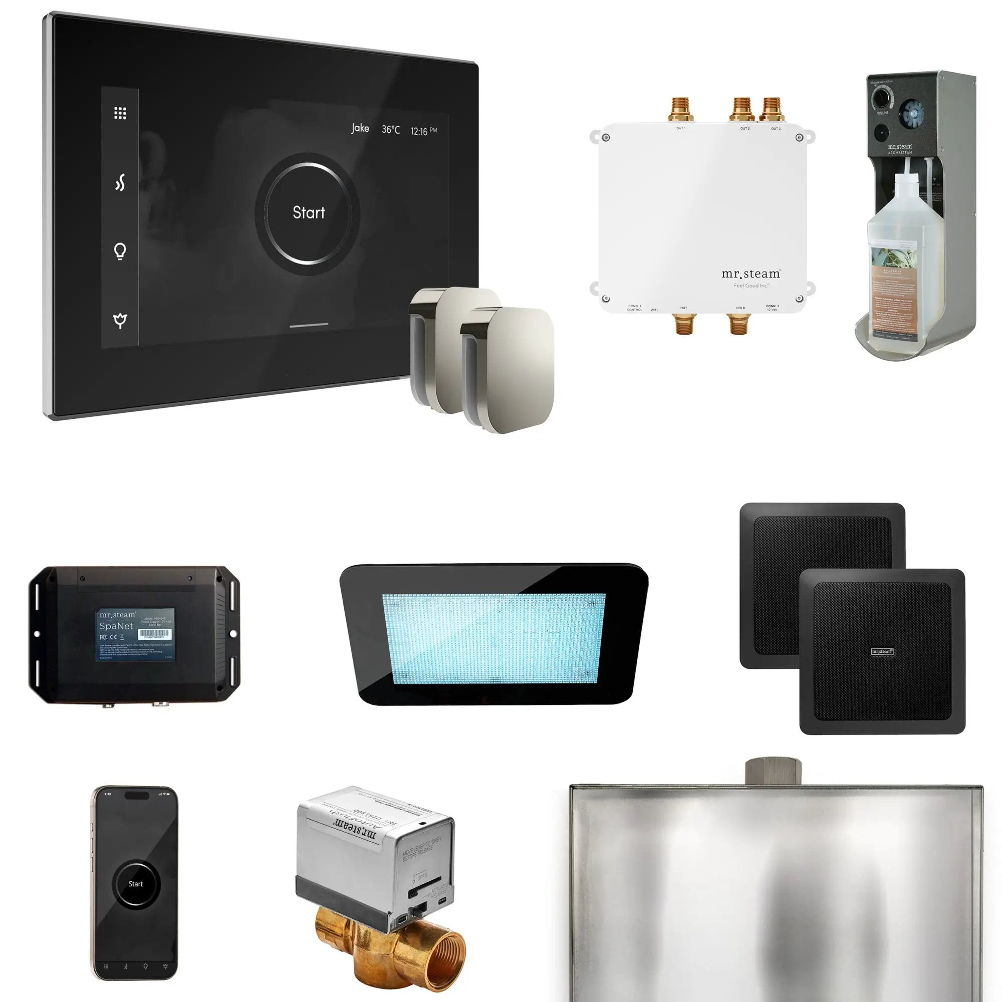 black - polished chrome control package