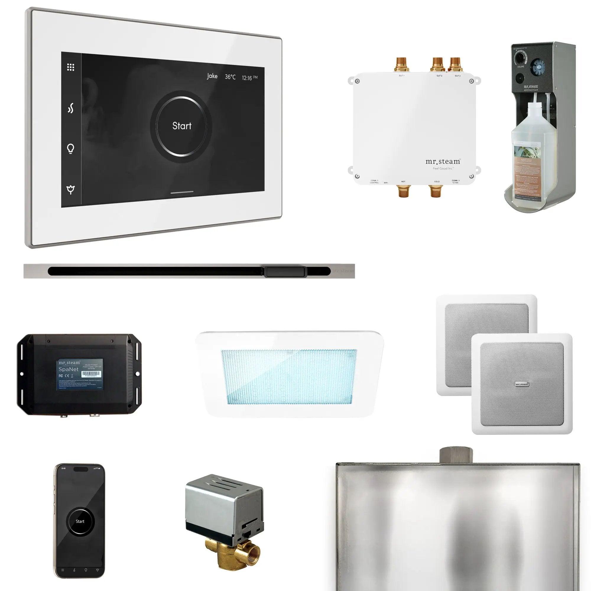 Mr Steam Bliss Steam Shower Control Package with iSteamX Control and Linear Steamhead by Mr Steam