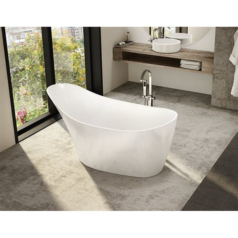 Fleurco Aria Stone 64 1/2" x 31 1/2" x 33 1/2" Molto Freestanding Bathtub - White