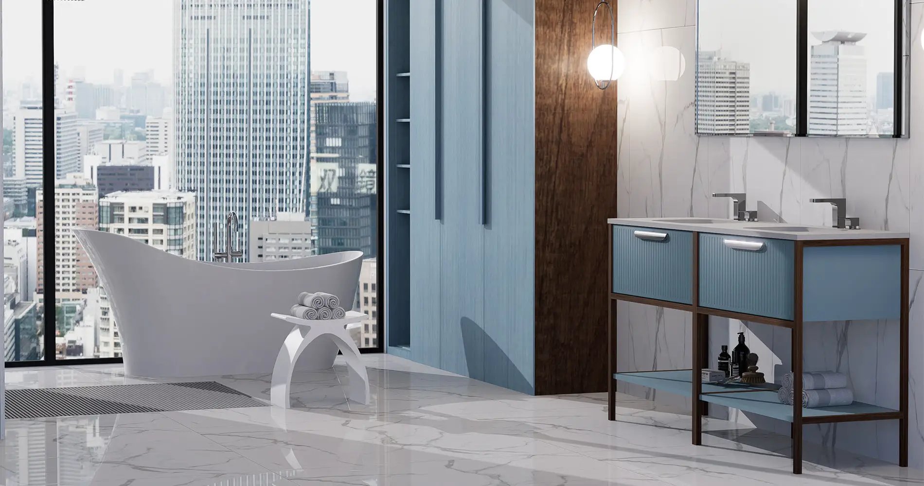 gloss white stool