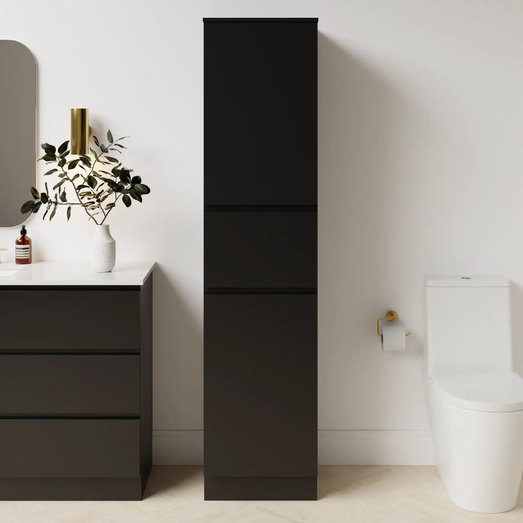 black satin paint linen closet