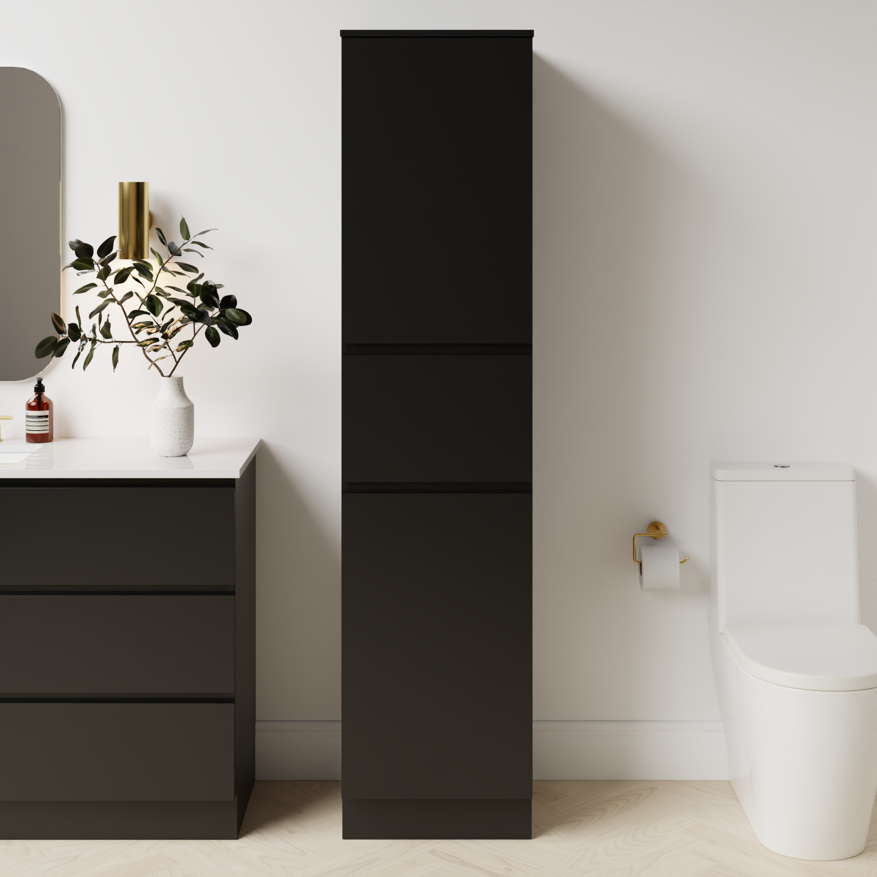 black satin paint linen closet