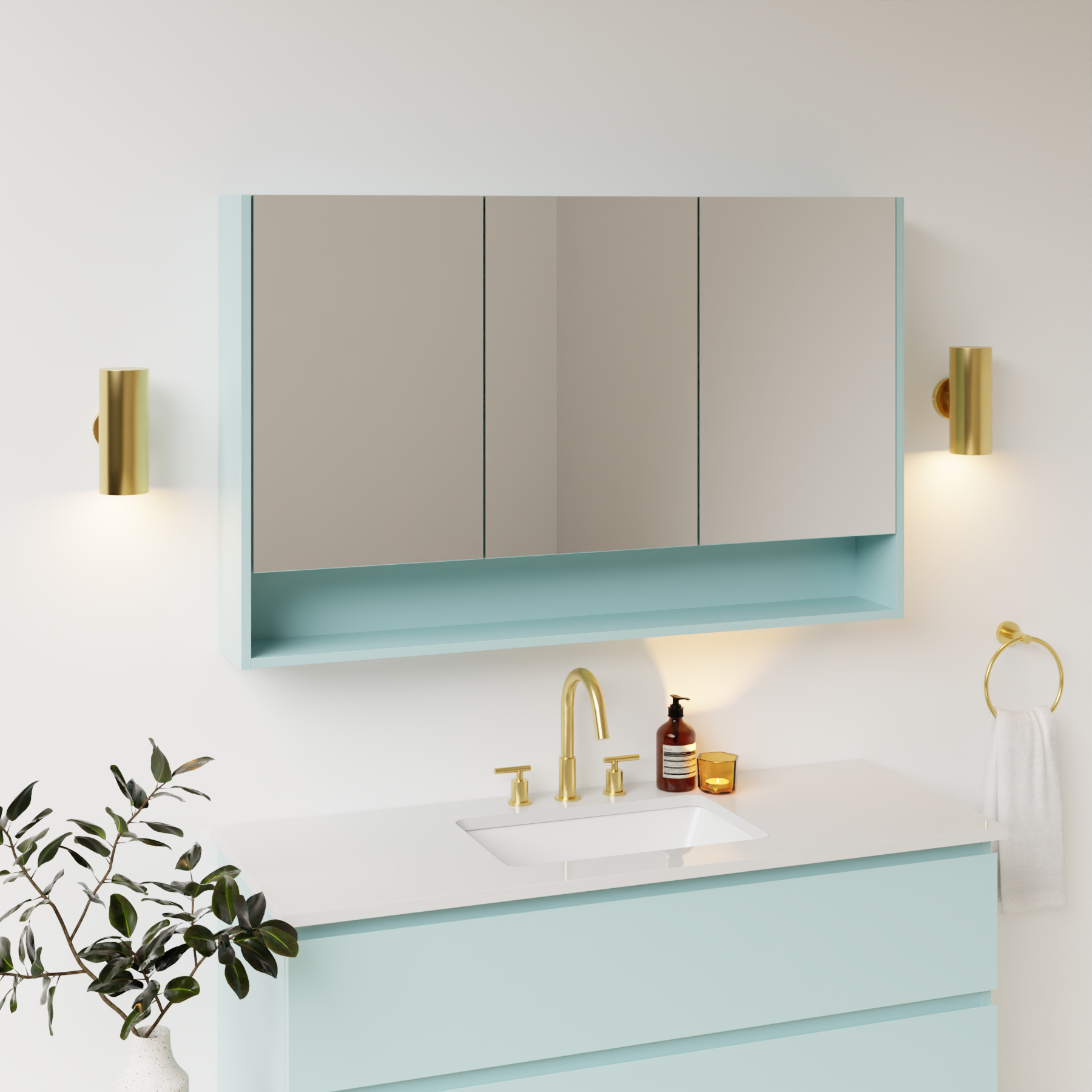 duck egg blue satin paint medicine cabinet