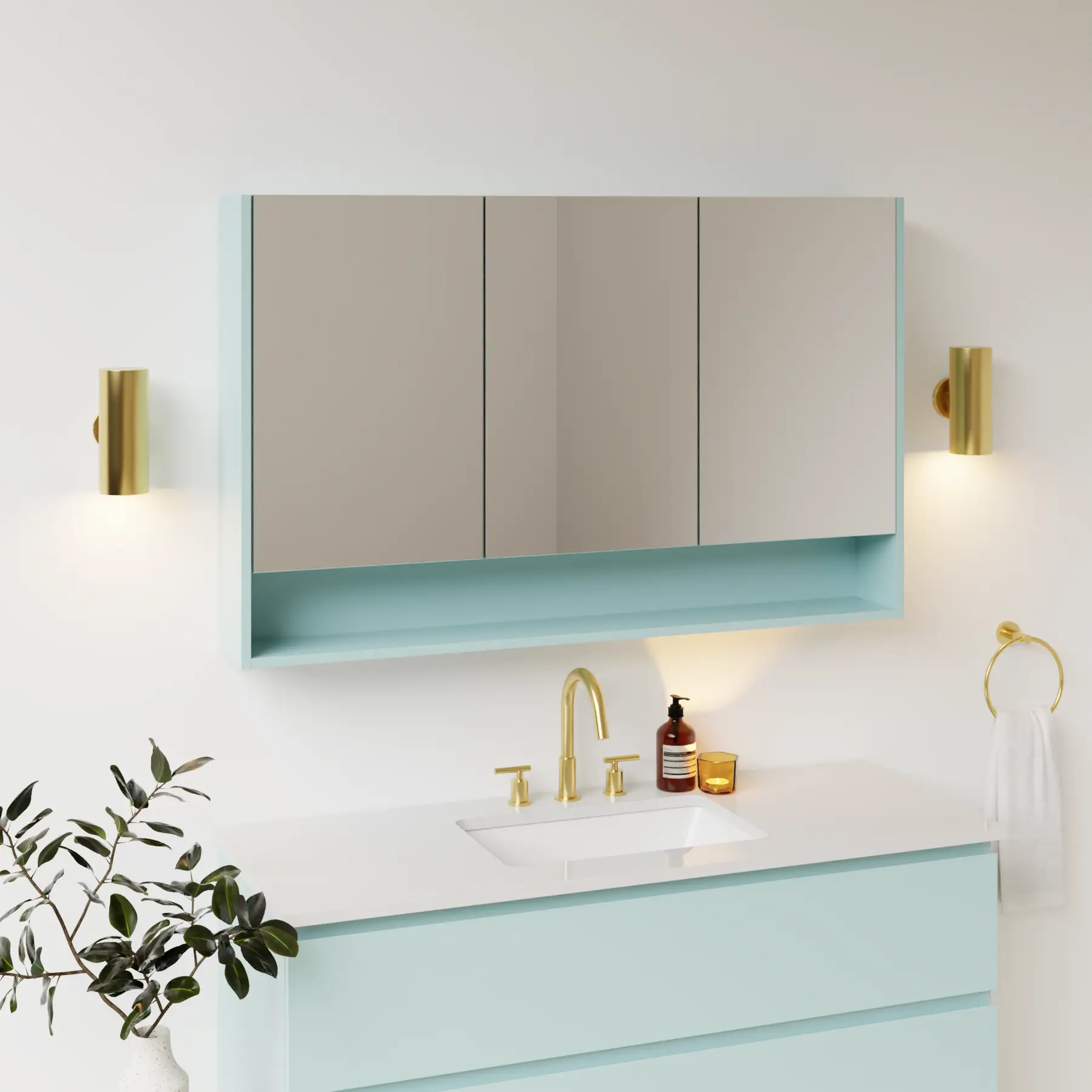 duck egg blue satin paint medicine cabinet