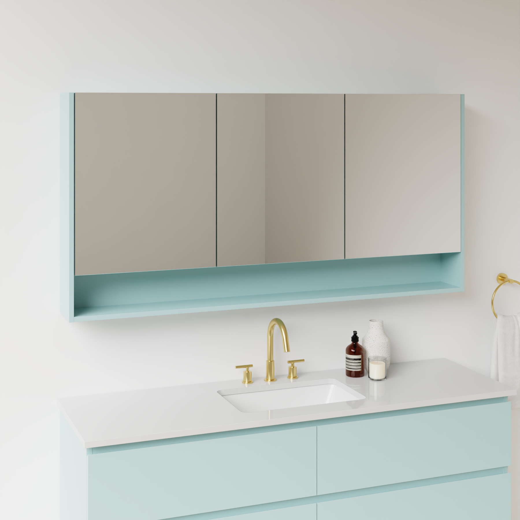 duck egg blue satin paint medicine cabinet