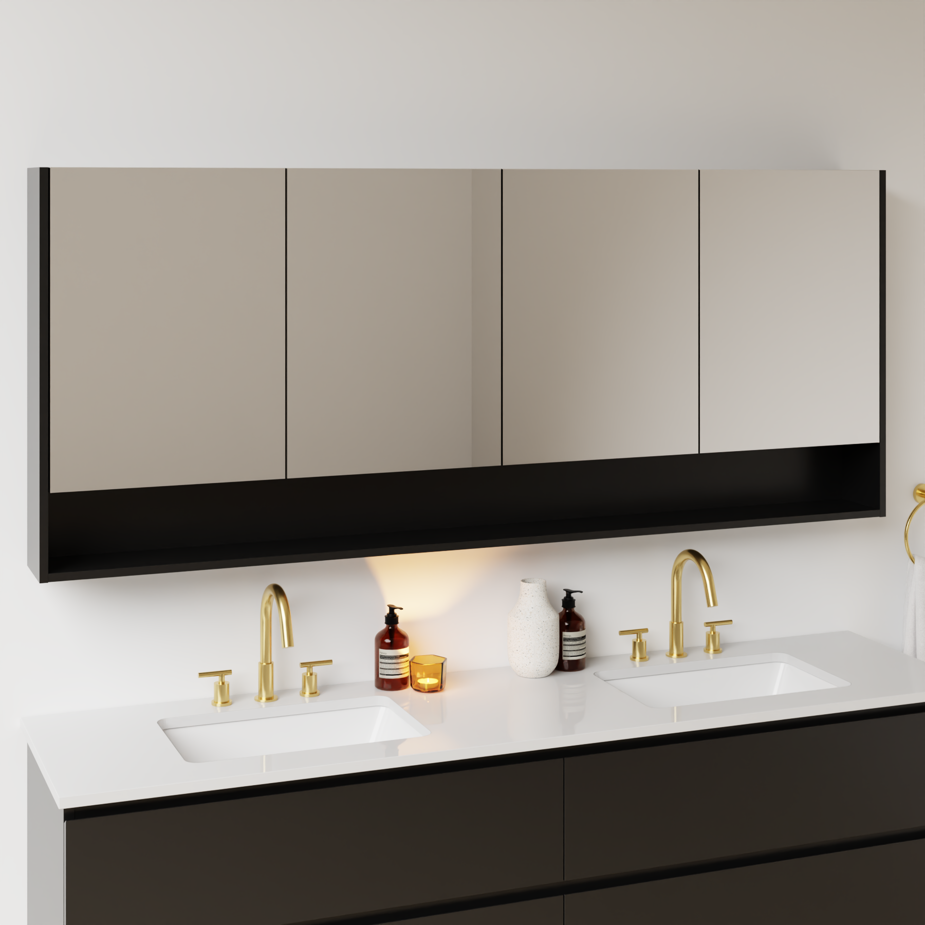 black satin paint medicine cabinet