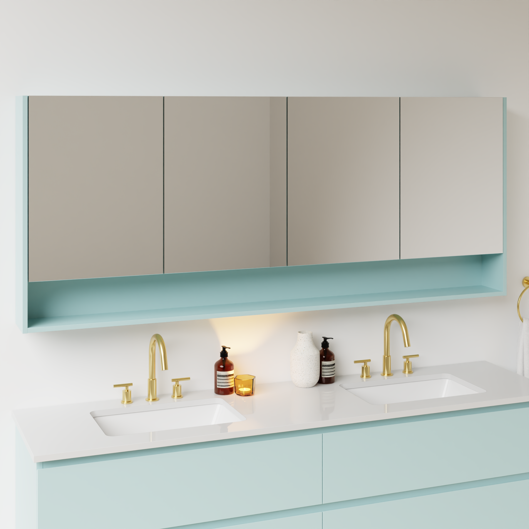 duck egg blue satin paint medicine cabinet