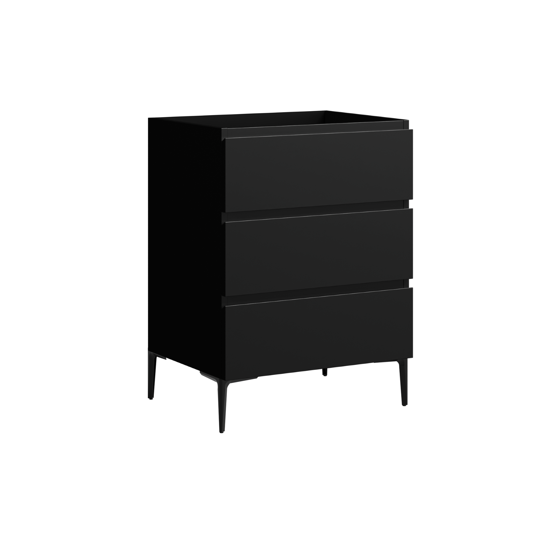 black satin paint vanity