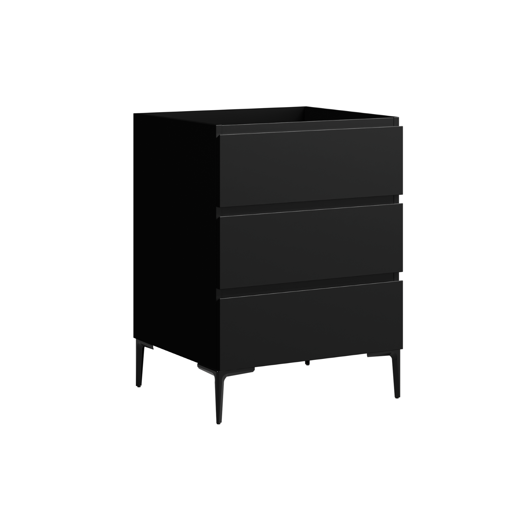 black satin paint vanity