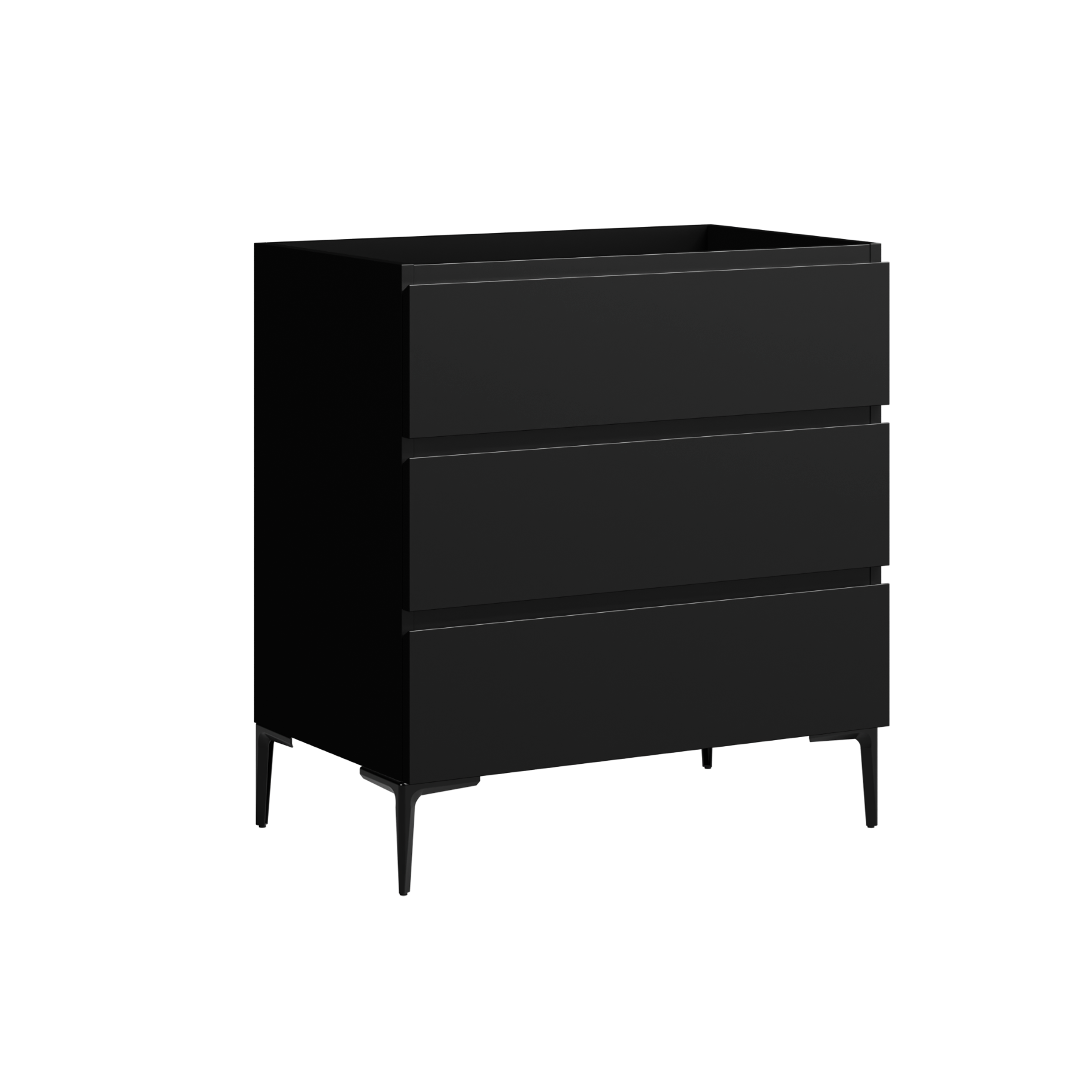 black satin paint vanity