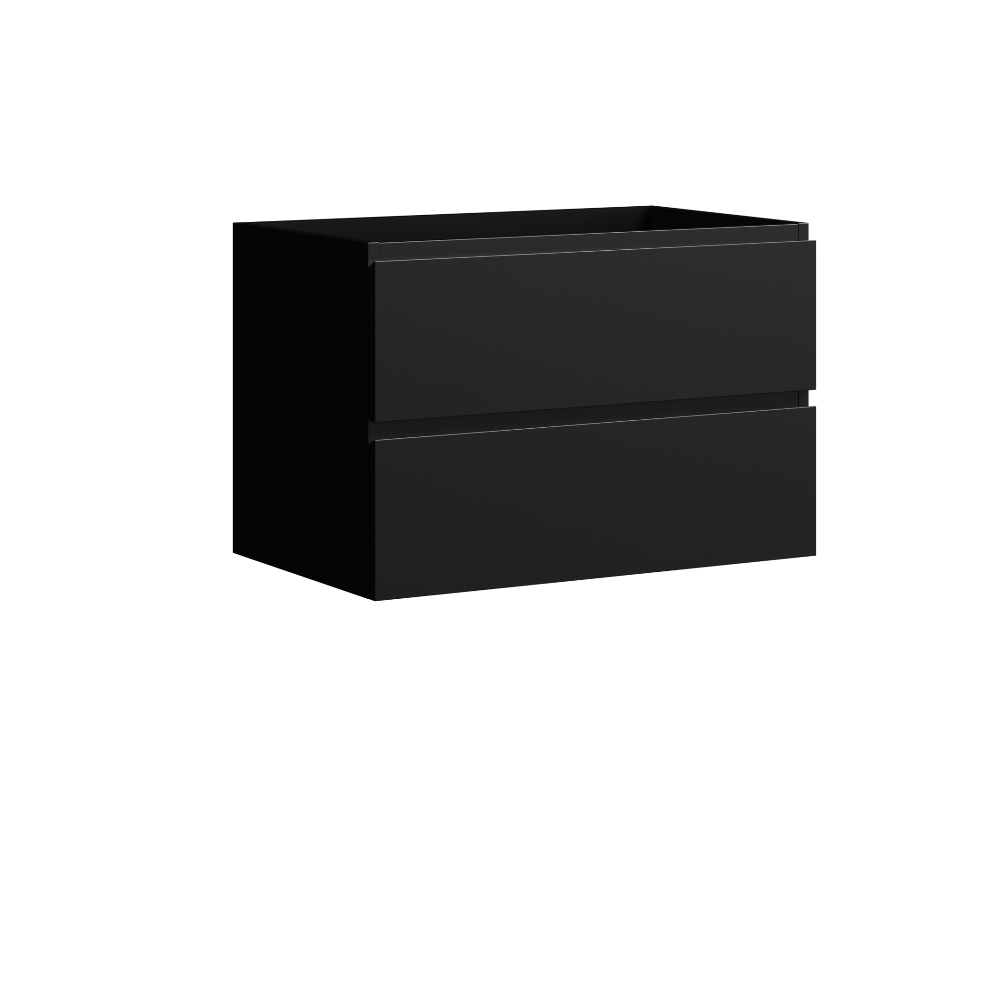 black satin paint vanity