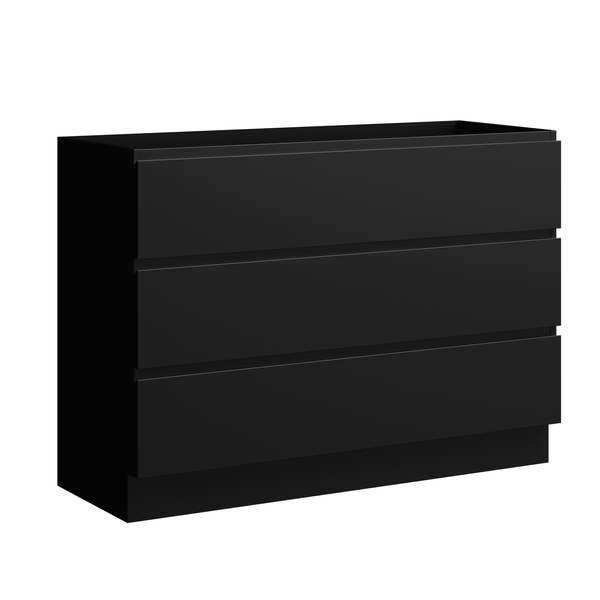 black satin paint vanity