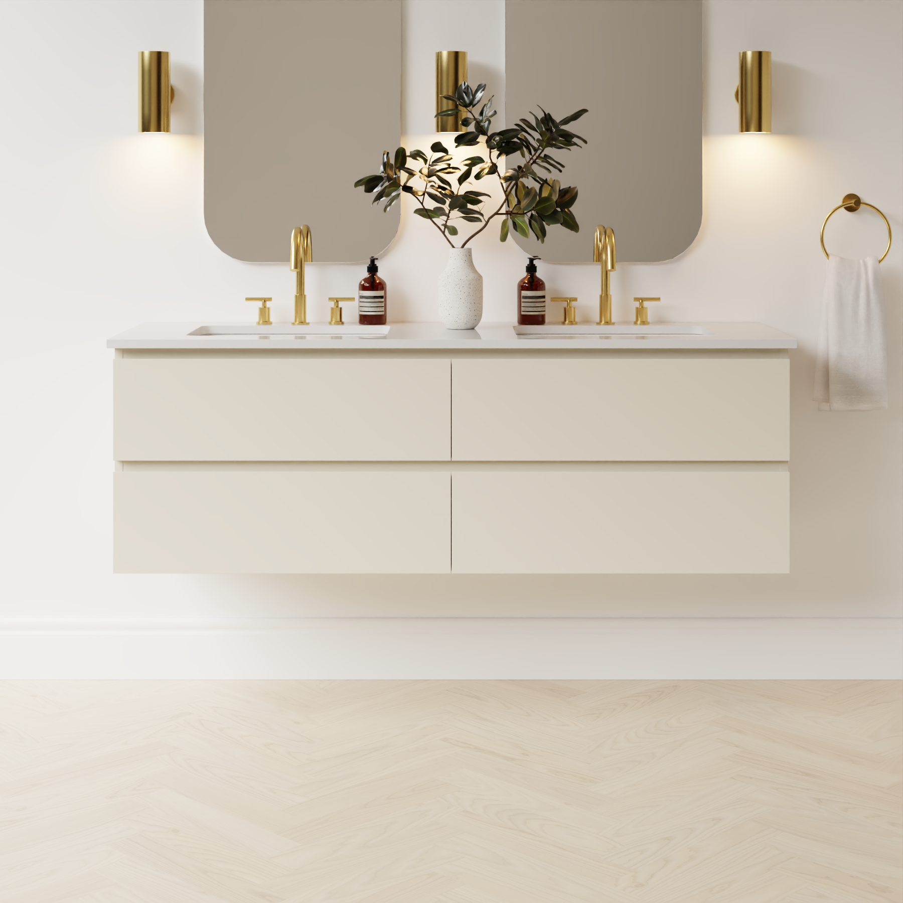 grey beige satin paint vanity