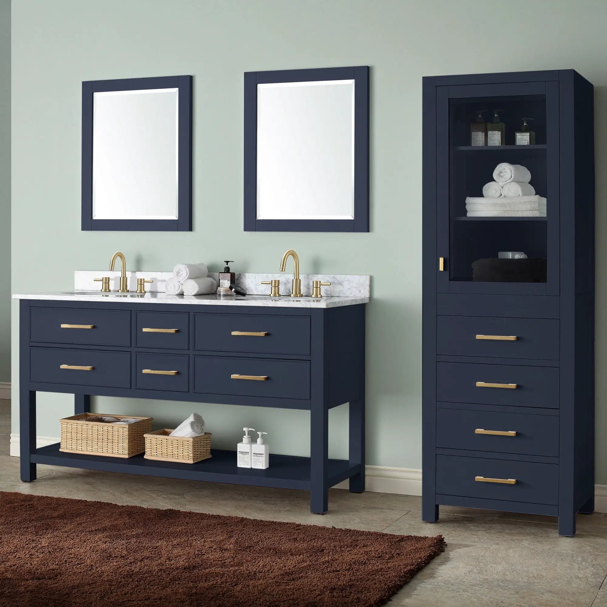 navy blue vanity set