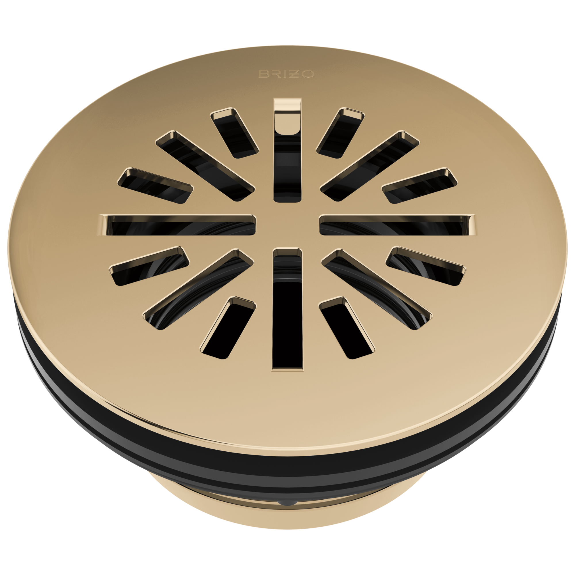 polished gold shower drain