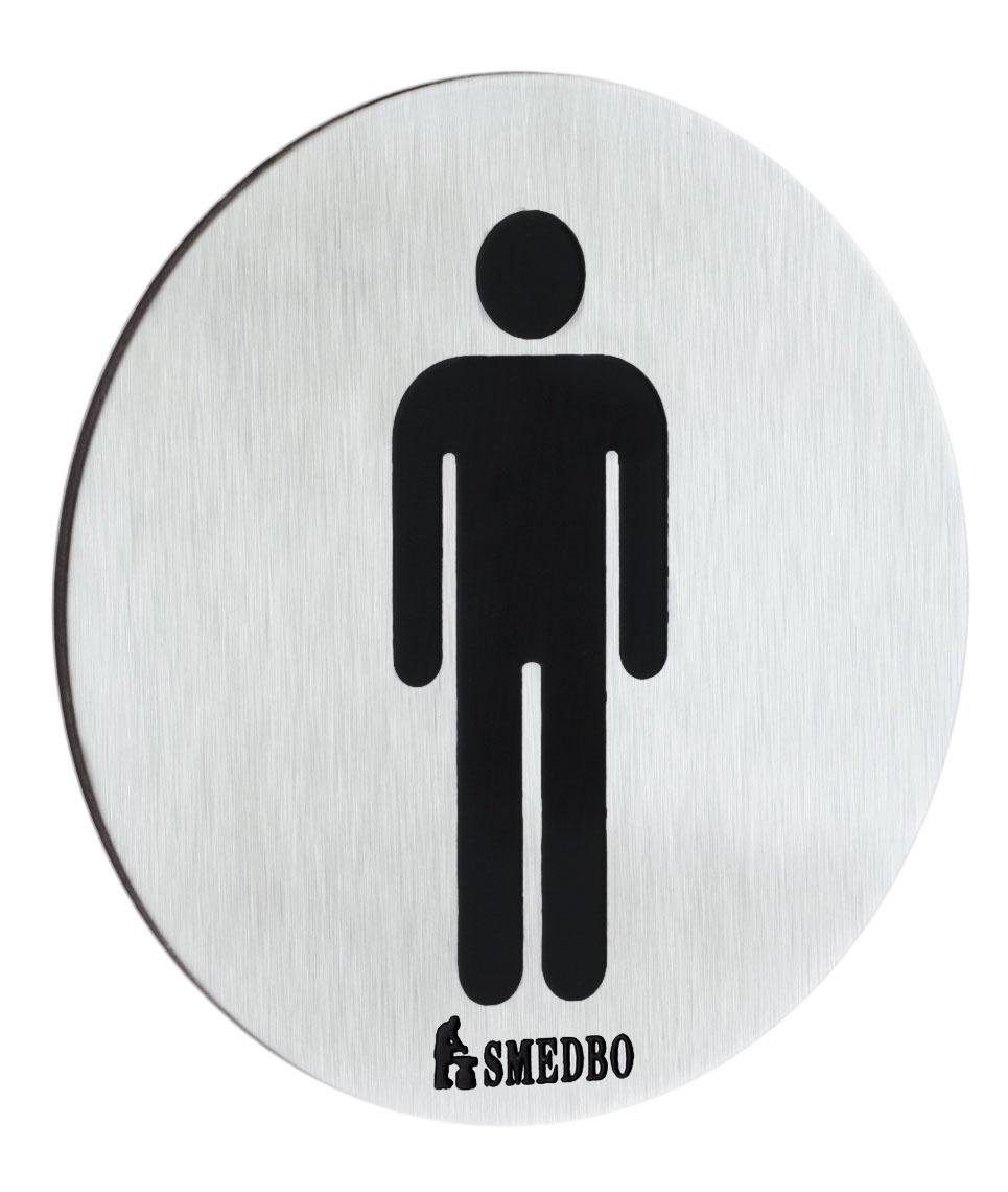 stainless steel brushed wc sign