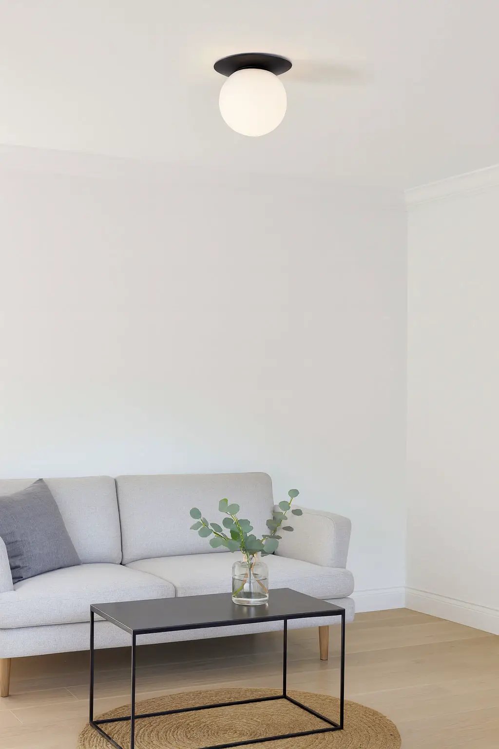matte black/white flush mount