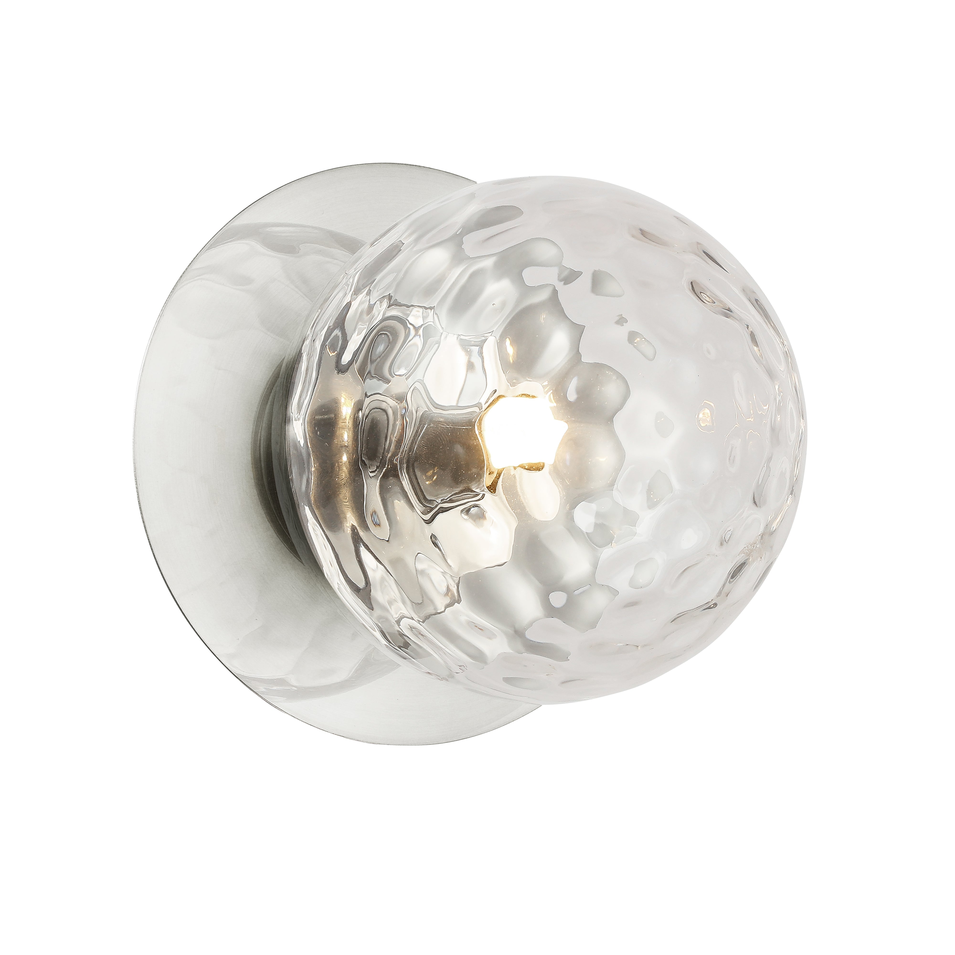 polished chrome with clear glass wall sconce