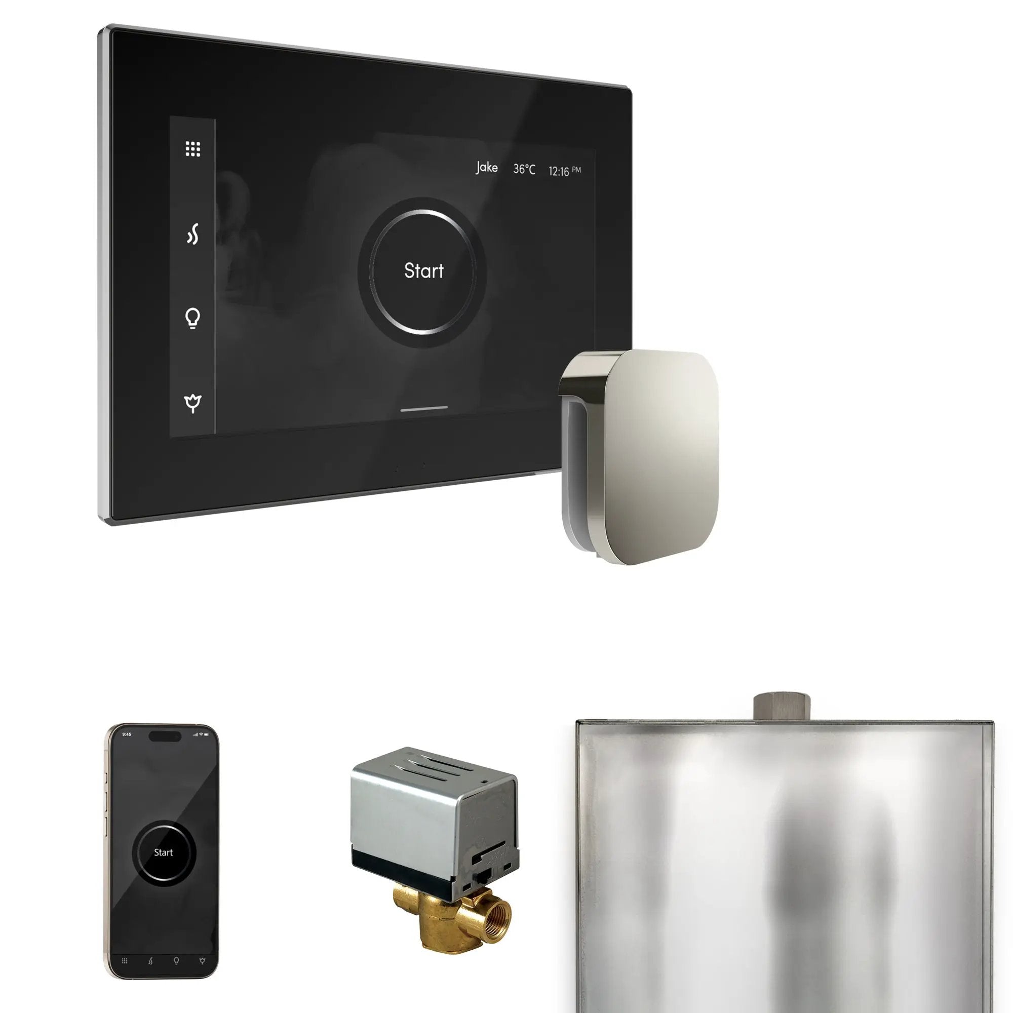 black - polished chrome control package