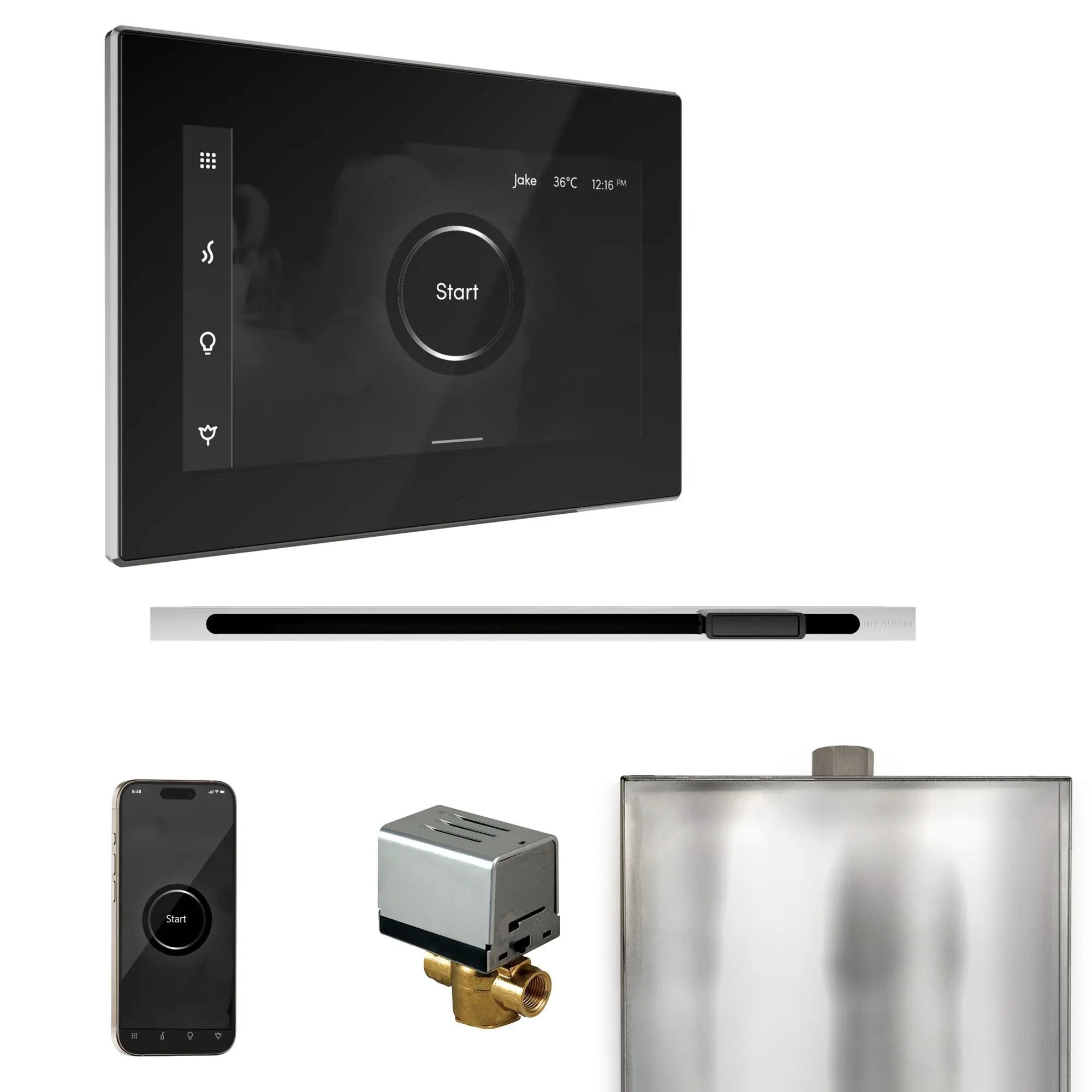 black - polished chrome control package