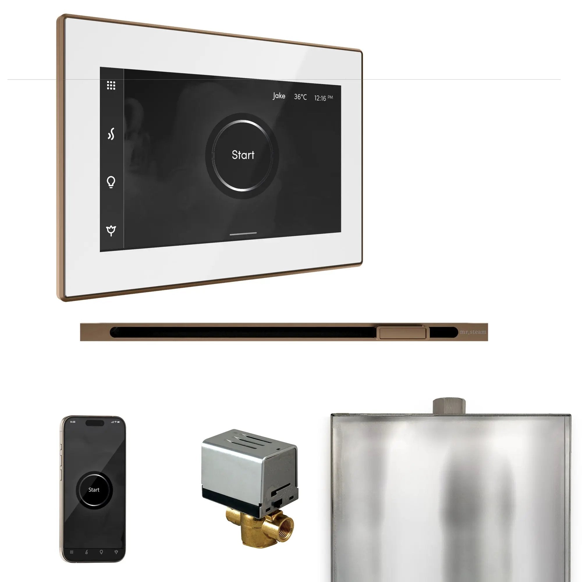 Mr Steam XButler Steam Shower Control Package with iSteamX Control and Linear Steamhead by Mr Steam