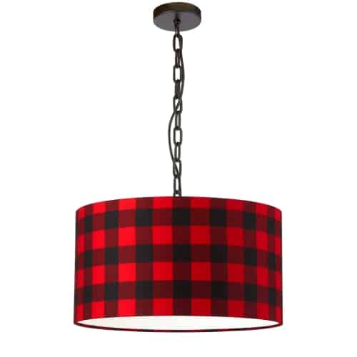 black with buffalo check shade pendants