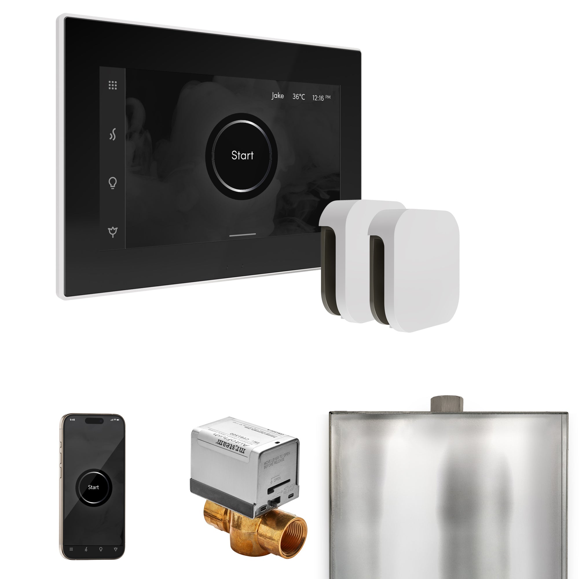 Mr Steam XButler Max Steam Shower Control Package with iSteamX Control and Steamhead