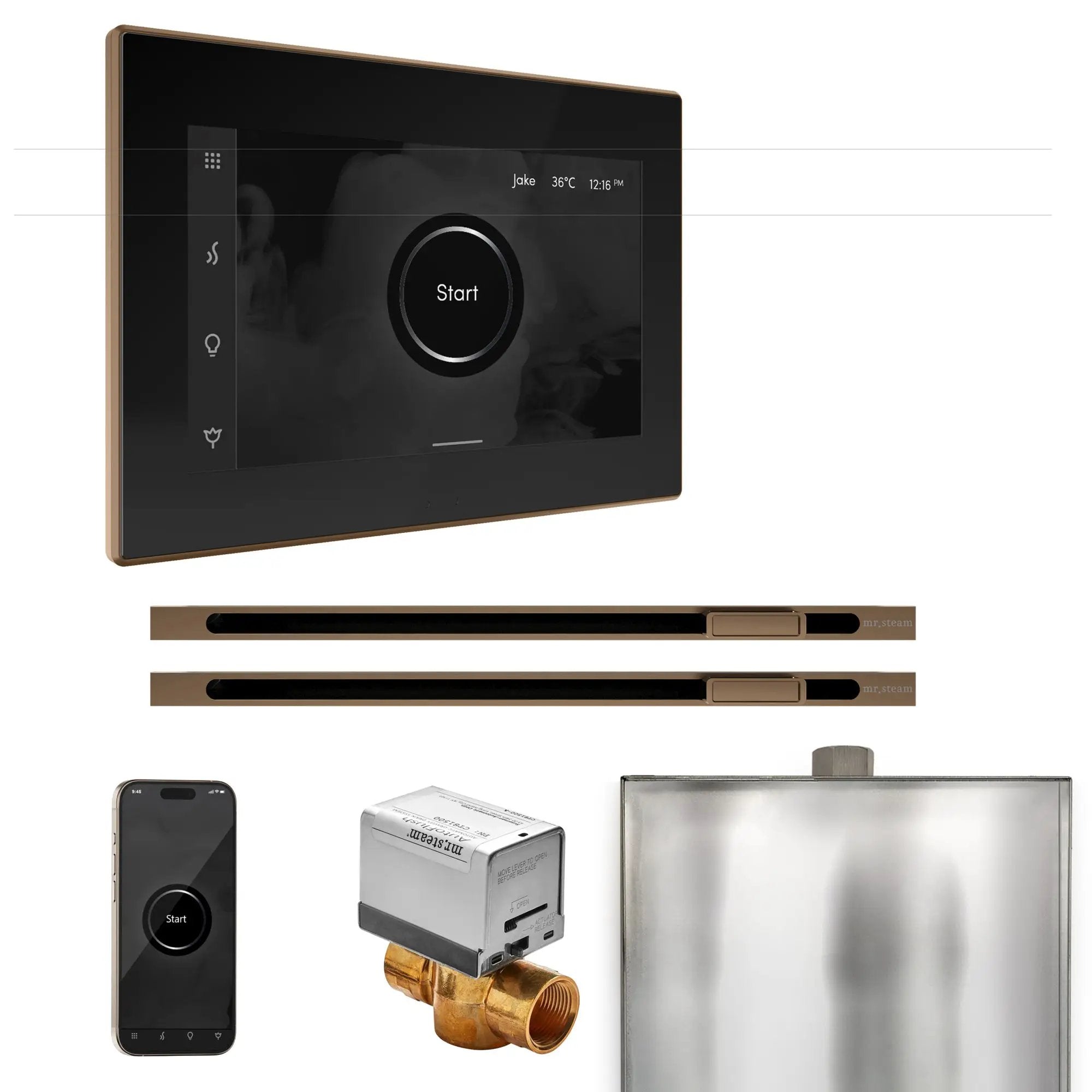 Mr Steam XButler Max Steam Shower Control Package with iSteamX Control and Linear Steamhead by Mr Steam