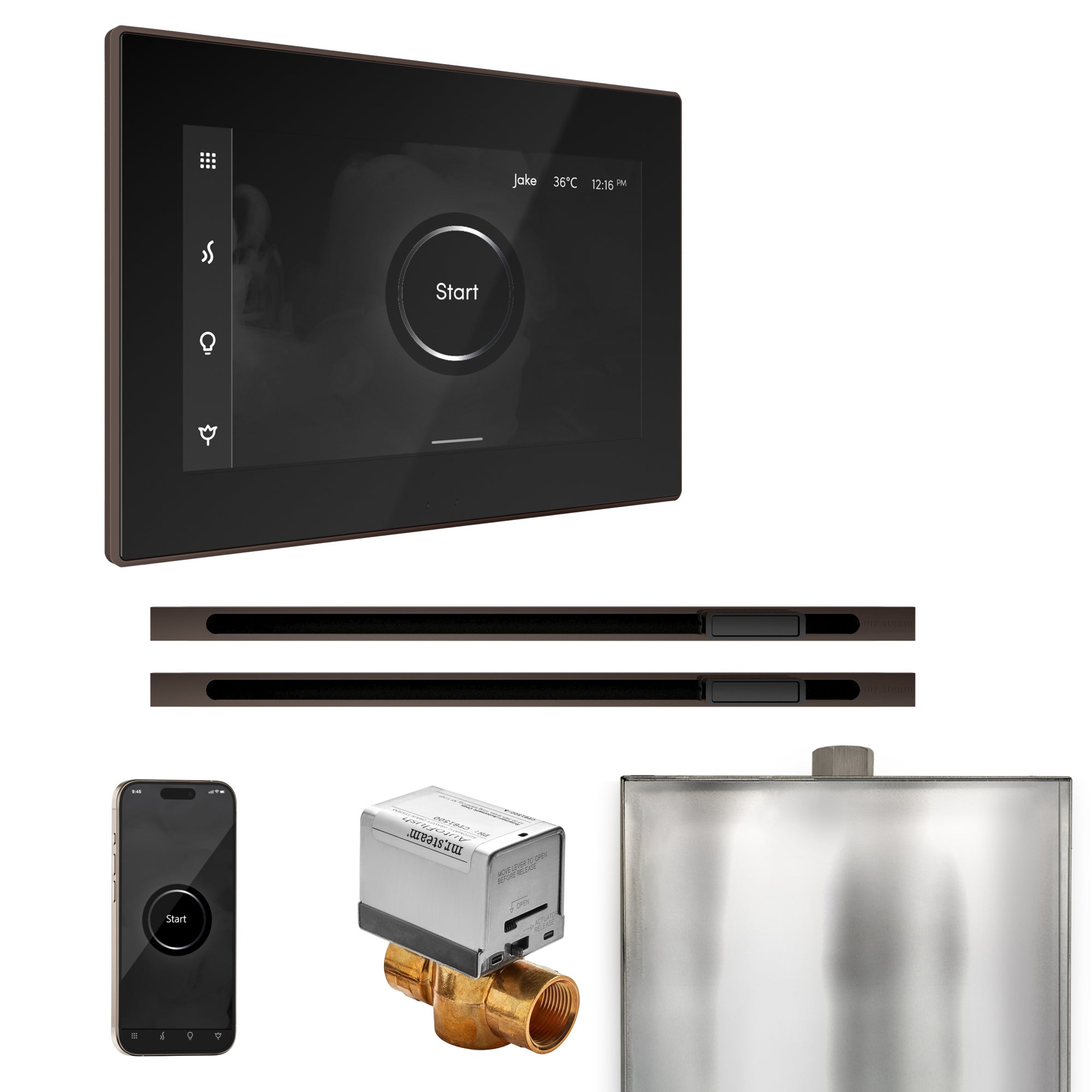 Mr Steam XButler Max Steam Shower Control Package with iSteamX Control and Linear Steamhead by Mr Steam