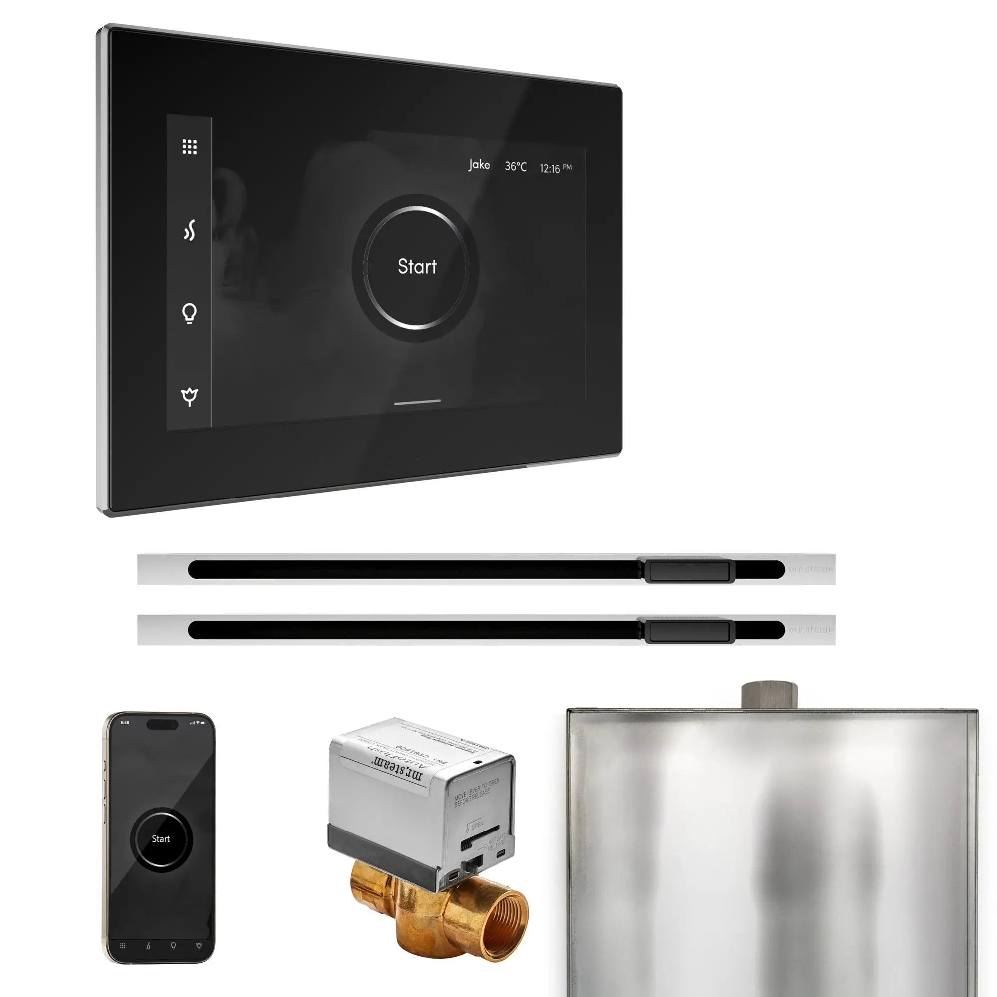 black - polished chrome control package