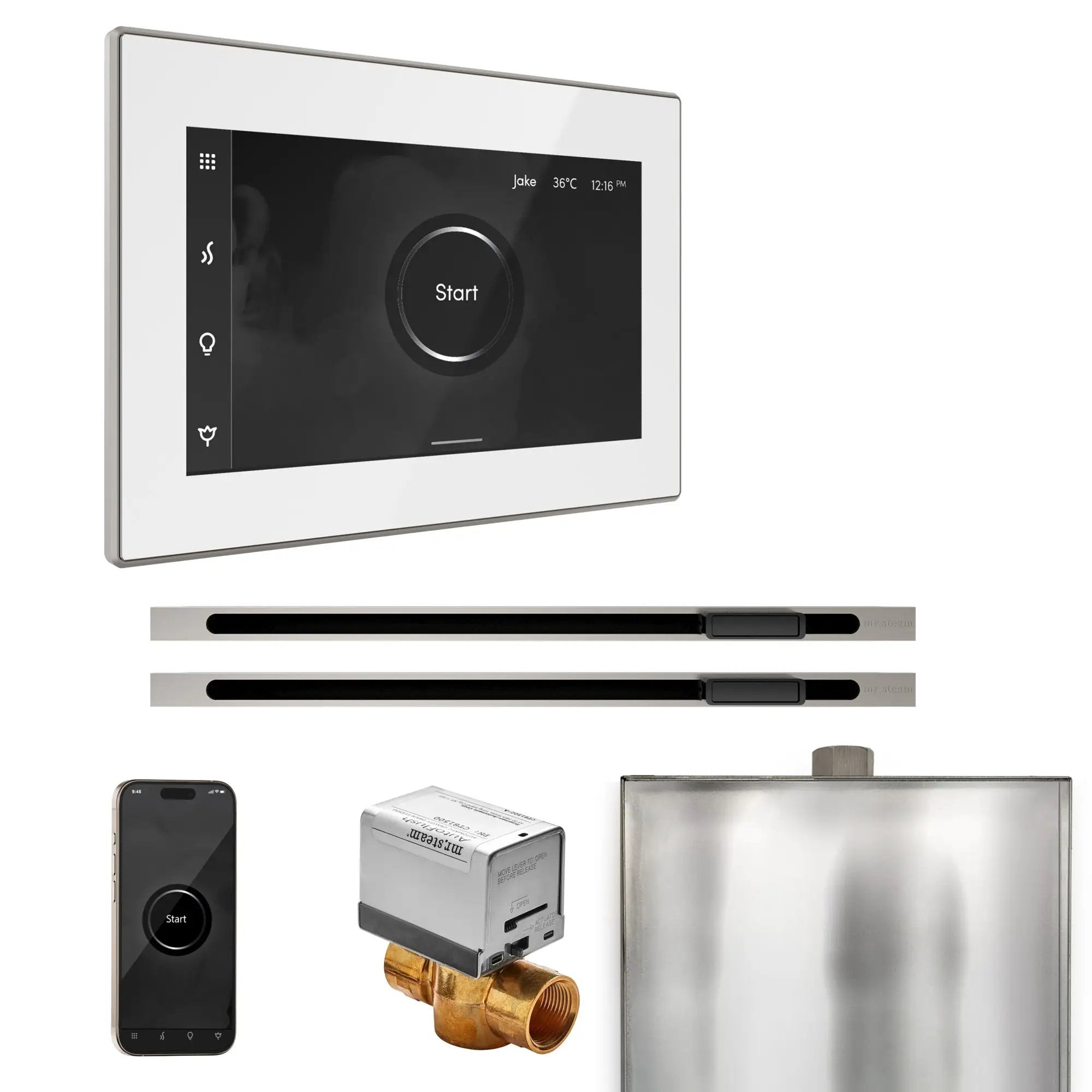 Mr Steam XButler Max Steam Shower Control Package with iSteamX Control and Linear Steamhead by Mr Steam