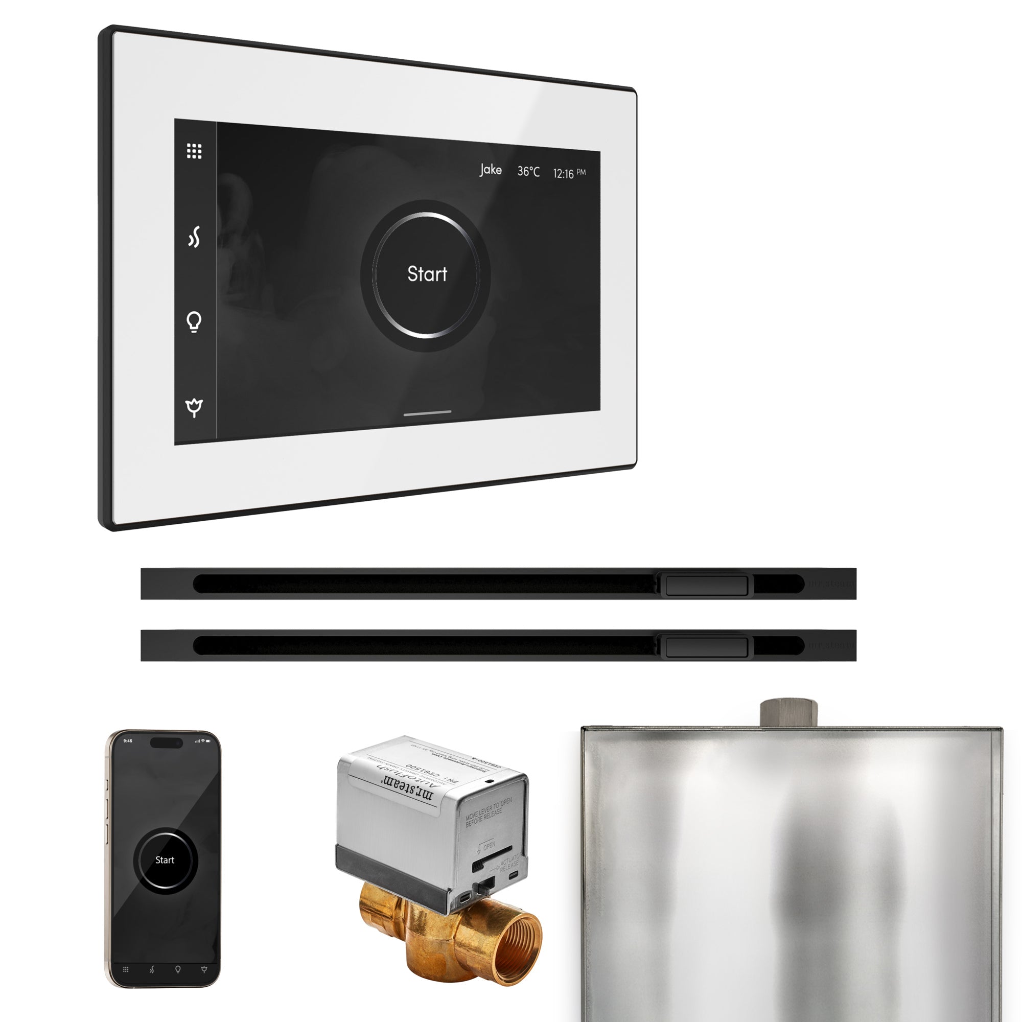Mr Steam XButler Max Steam Shower Control Package with iSteamX Control and Linear Steamhead by Mr Steam