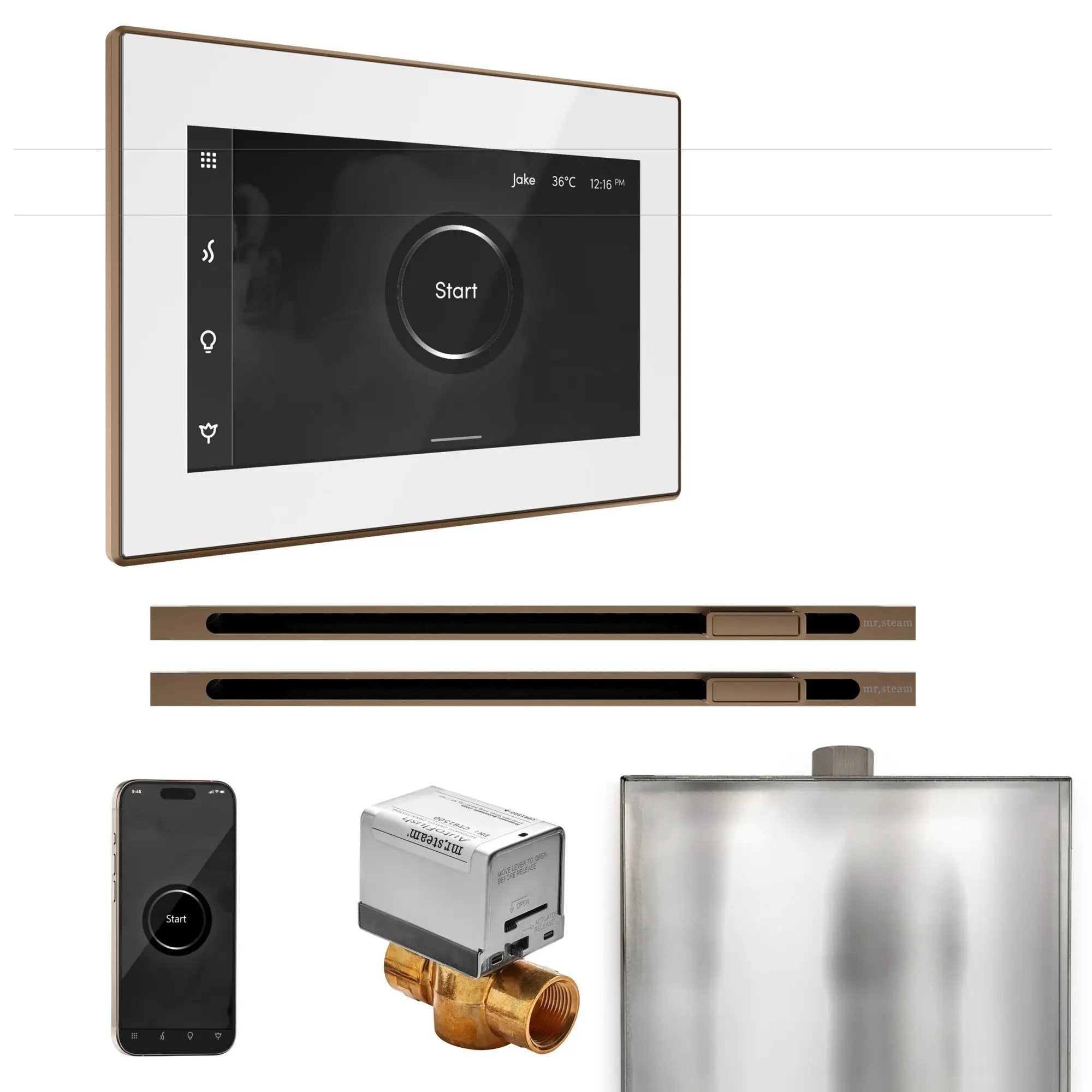 Mr Steam XButler Max Steam Shower Control Package with iSteamX Control and Linear Steamhead by Mr Steam
