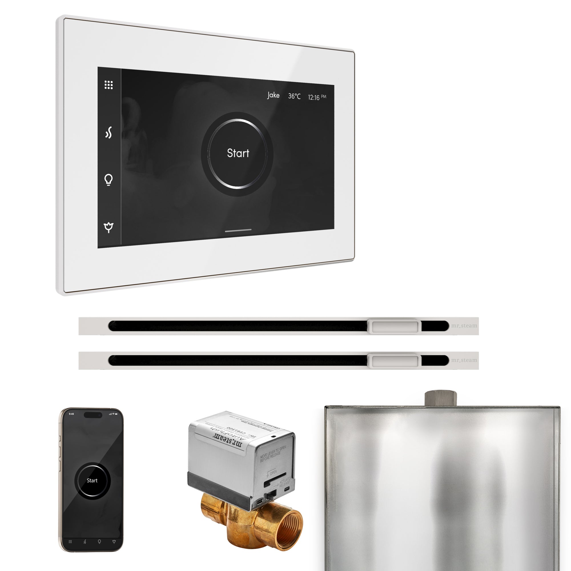 Mr Steam XButler Max Steam Shower Control Package with iSteamX Control and Linear Steamhead by Mr Steam