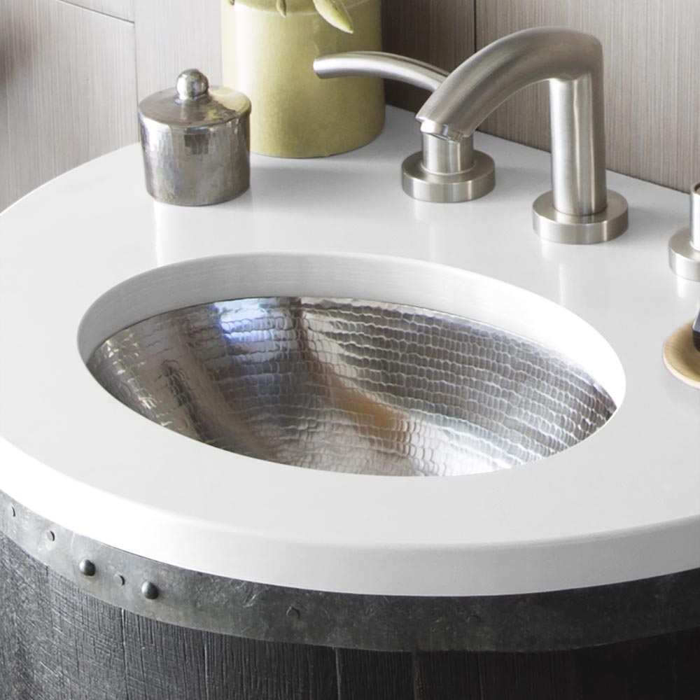 brushed nickel bathroom sink