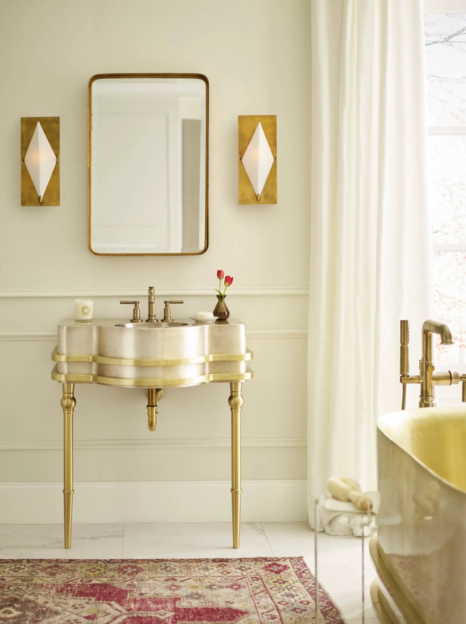 satin brass and burnished nickel smooth sink