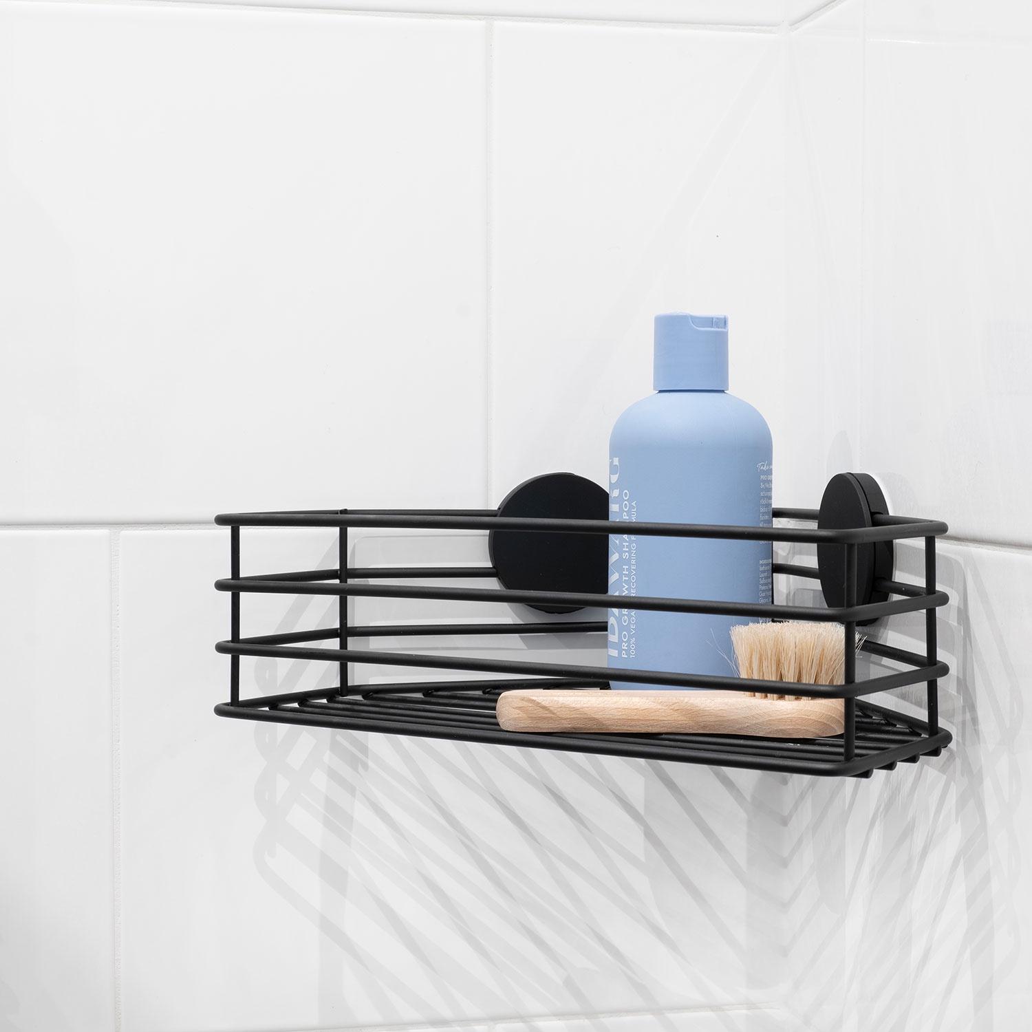 chromed stainless steel shower basket